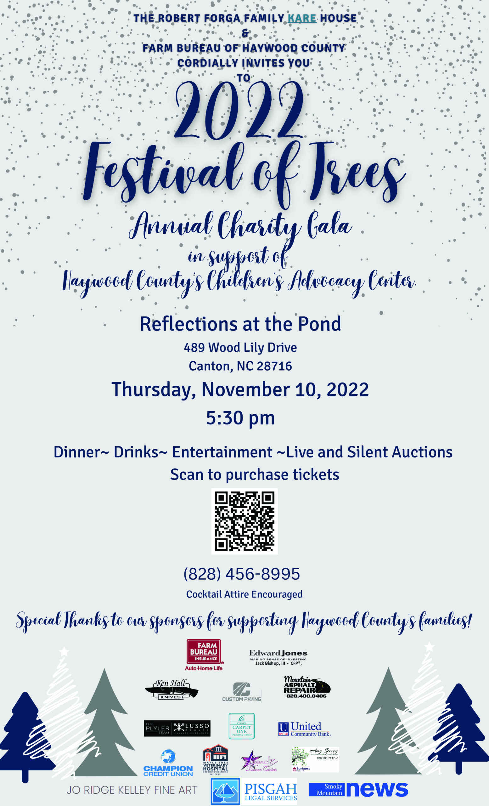 Festival of trees 2022 annual charity gala poster