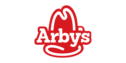 The Arbys logo in red, featuring the brand name inside a stylized cowboy hat outline on a white background.