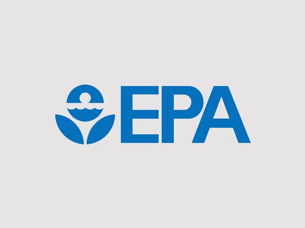 The blue EPA logo shows a stylized flower with a circle above water waves and leaves, next to the bold blue letters EPA on a light gray background.