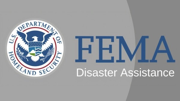 FEMA Disaster Assistance graphic with the U.S. Department of Homeland Security seal on a gray background.