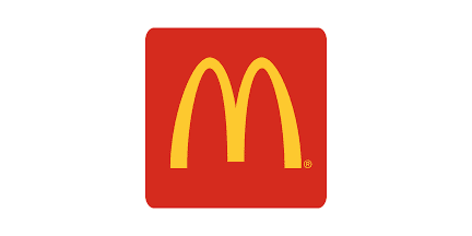 The McDonalds logo featuring a yellow M shaped arch on a red background.